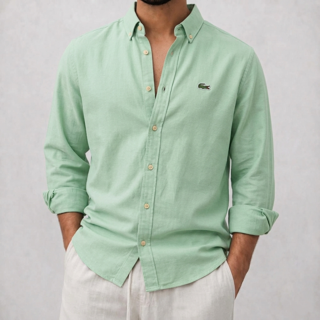 Mint Green Color Lacoste Oxford Shirt