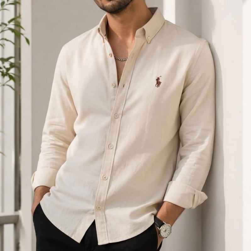 Baige Color Ralph Lauren Polo Shirt