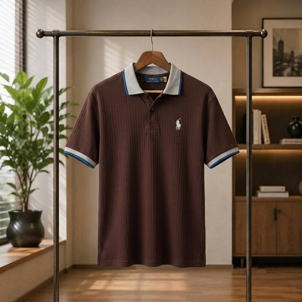 DARK BROWN US POLO T-SHIRT
