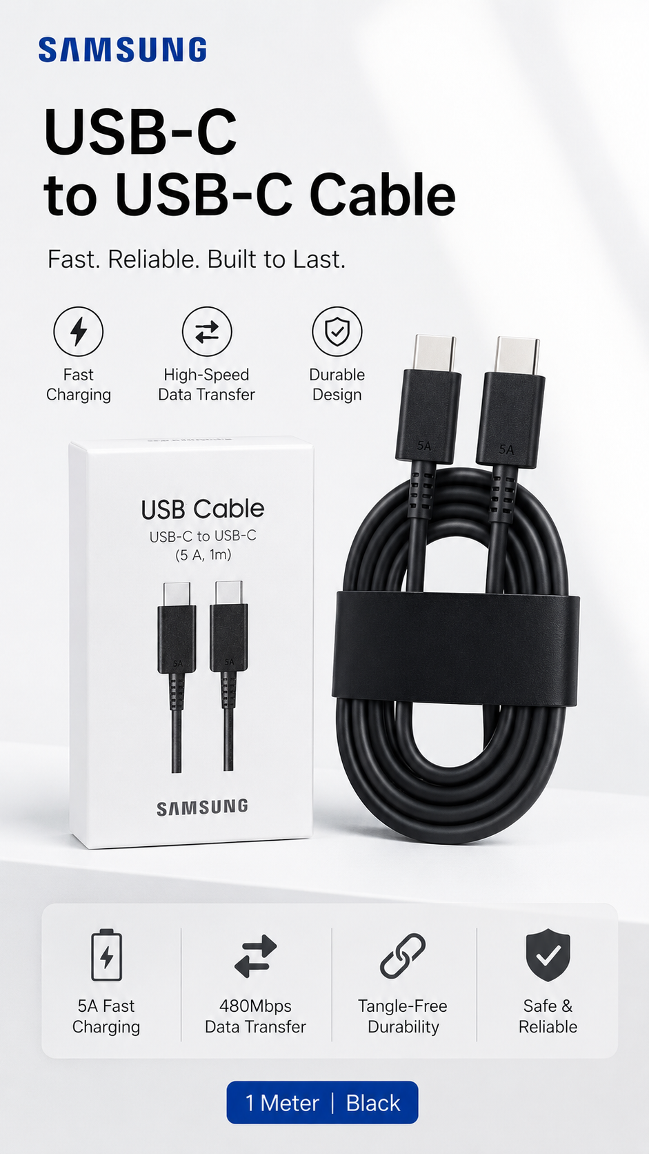 Samsung USB-C to USB-C cable 1m length.(original)