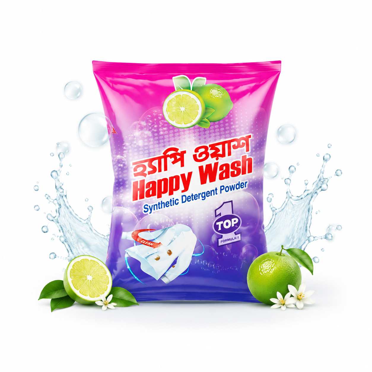 Happy Wash Synthetic Detergent Powder