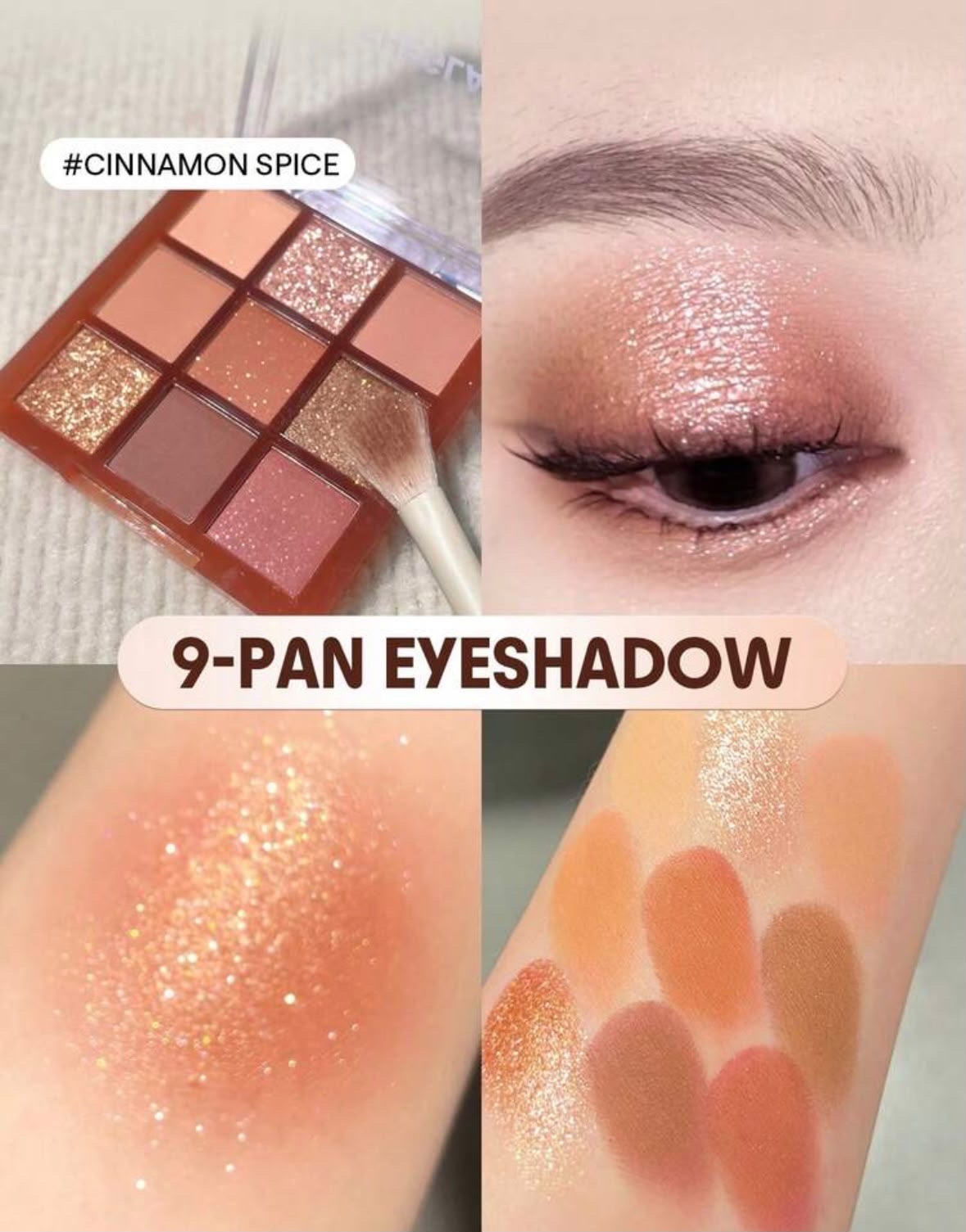 SHEGLAM 9 pan  Eyeshadow pallet (Cinamon spice ) - Image 3
