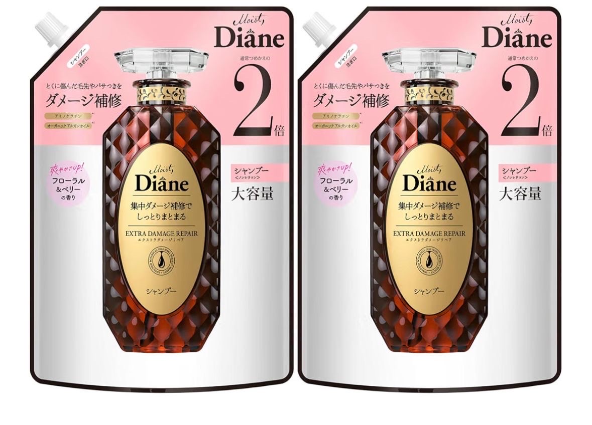 Moist Diane Extra Damage Repair Shampoo Treatment set Large refill pack (725ml+ 725ml) - Image 1