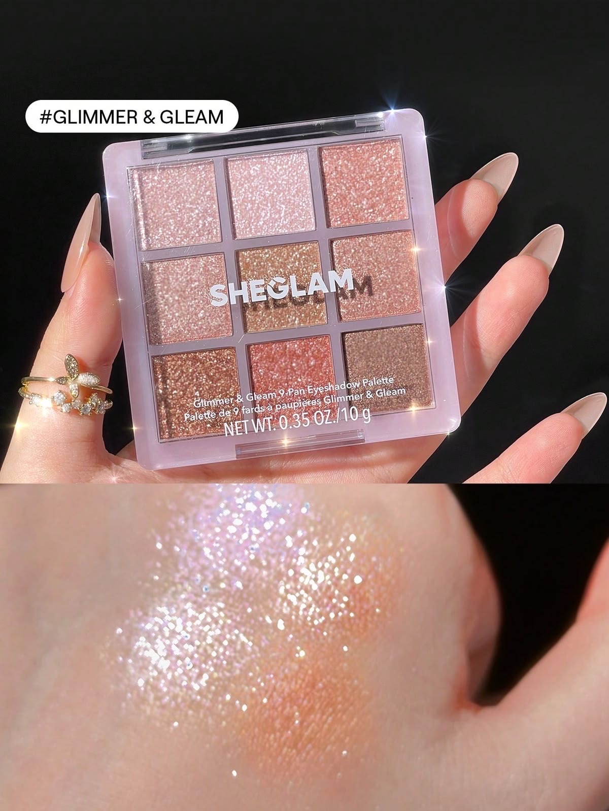 SHEGLAM 9 Pan eyeshadow pallet Glimmer &Glams - Image 2