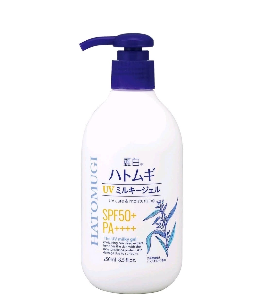 Reihaku Hatomugi Spf50+ PA ++++ The milky gel pump (250ml) - Image 1