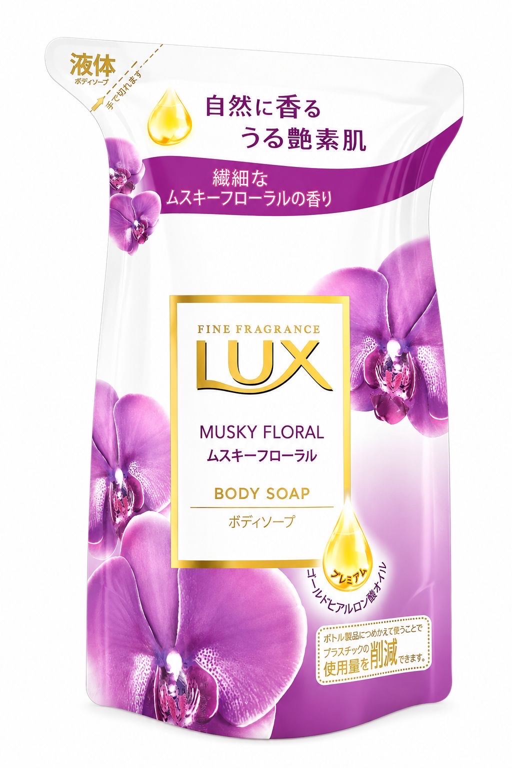 LUXMusky Floral Body Soap Refill, 10.6 oz (300 g) - Image 1