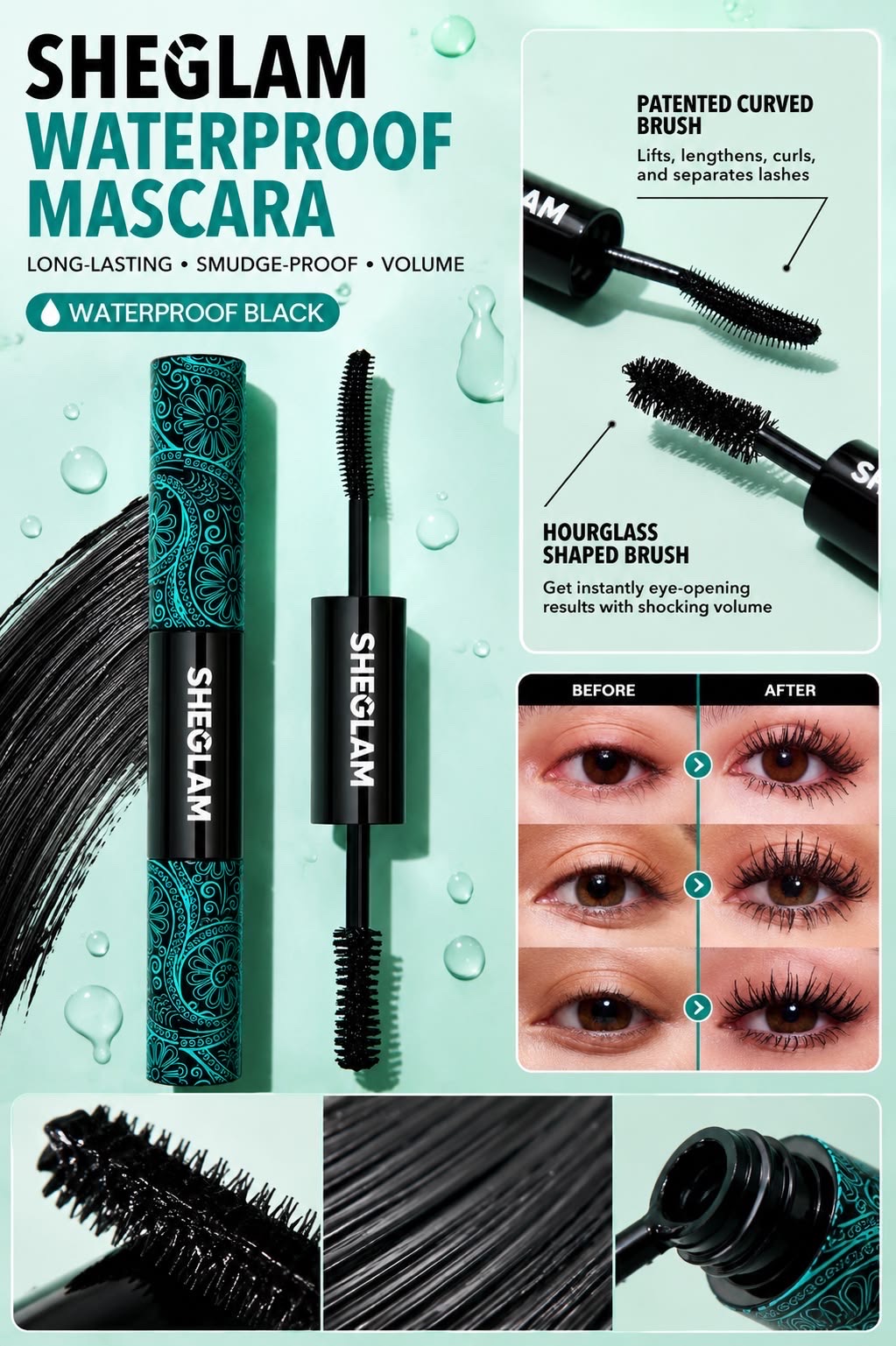 SHEGLAM Waterproof All in one Volume Mascara black - Image 2