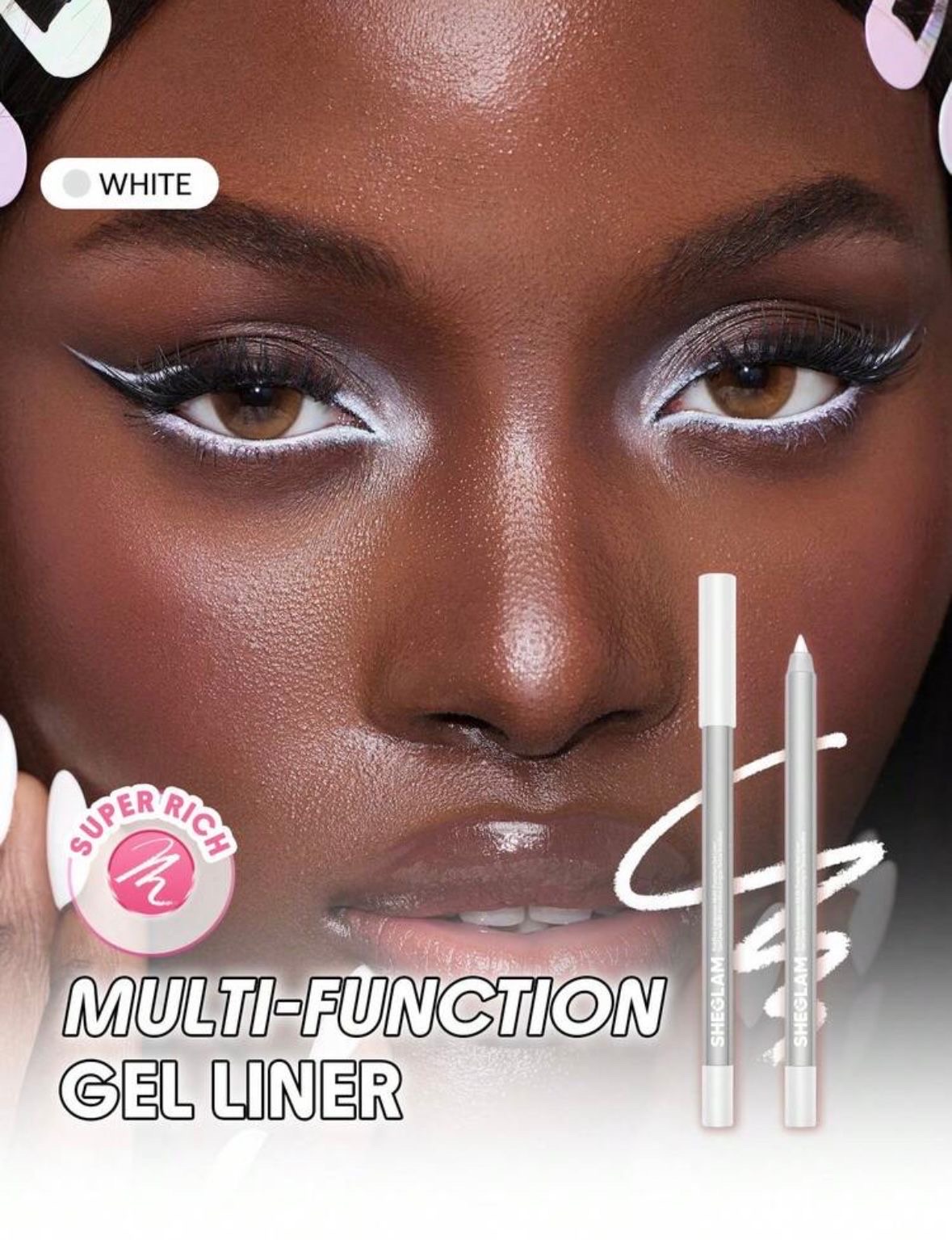 SHEGLAM  Bright Eyes highlight pencil Eyeliner (white) - Image 1