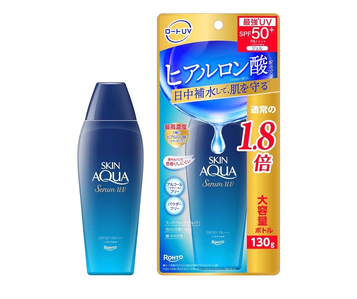 Skin Aqua Hyluronic Serum UV Sunscreen gel SPF 50+ PA +++ large capacity (130g) - Image 1