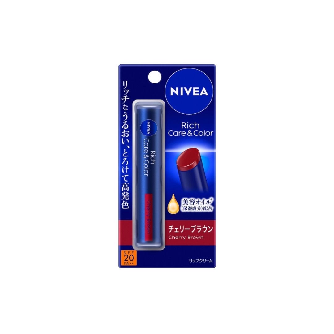 Nivea Rich Care & Color Lip SPF20/PA++ Lip Cream (cherry brown) - Image 1