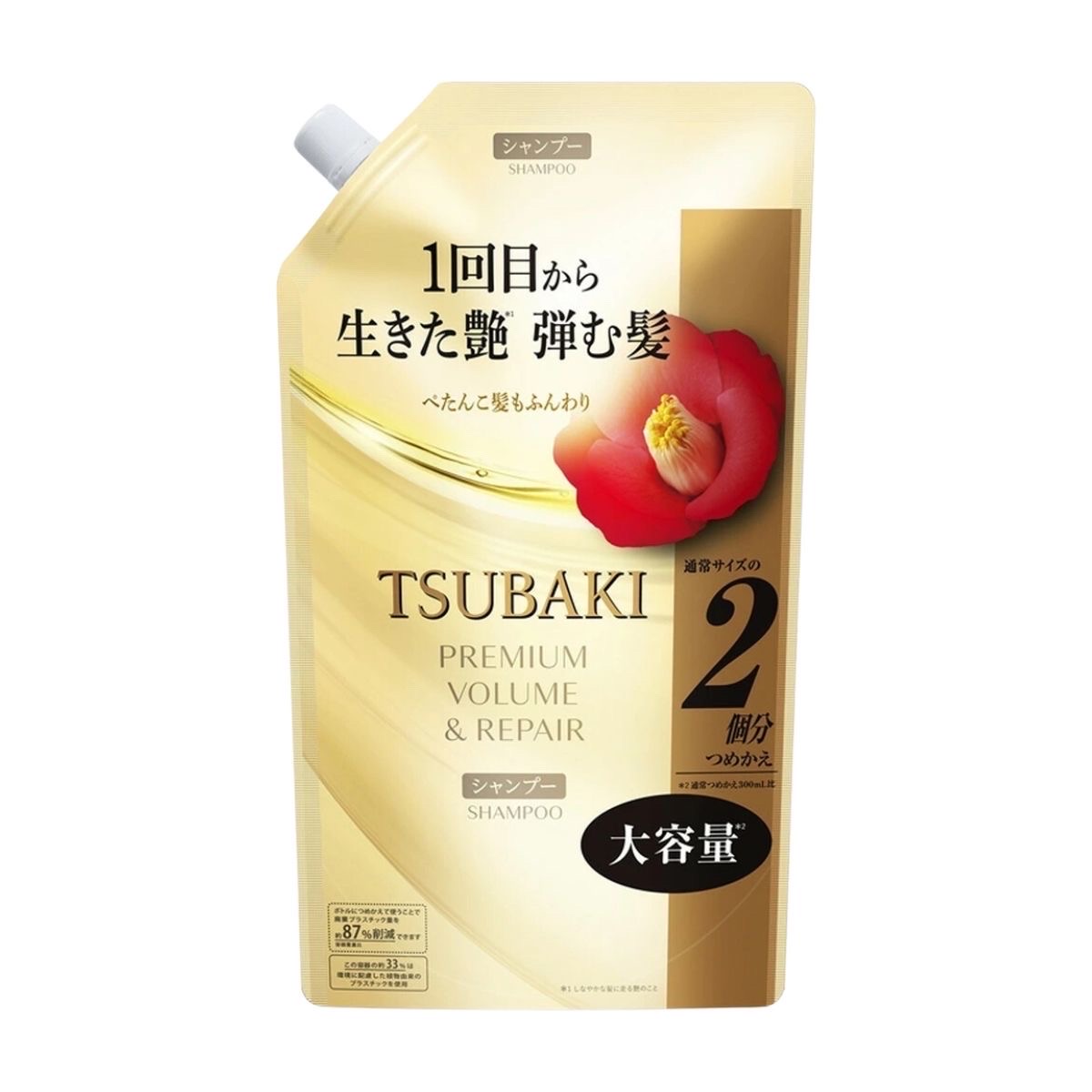 TSUBAKI Premium Volume & Repair Shampoo, Refill, 20.3 fl oz (600 ml) - Image 1