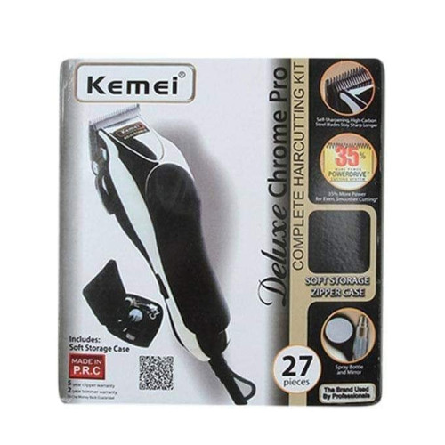 Kemei KM-8825 Deluxe Chrome Pro Complete Hair Cutting Kit