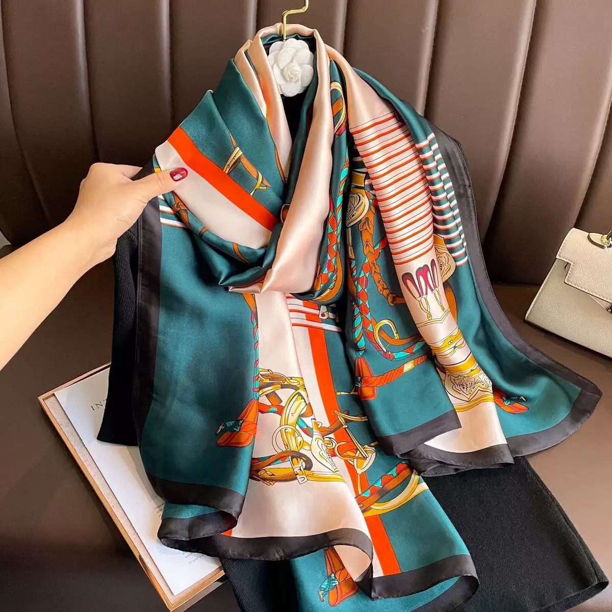premium Luxury Satin Silk Scarf_img_5