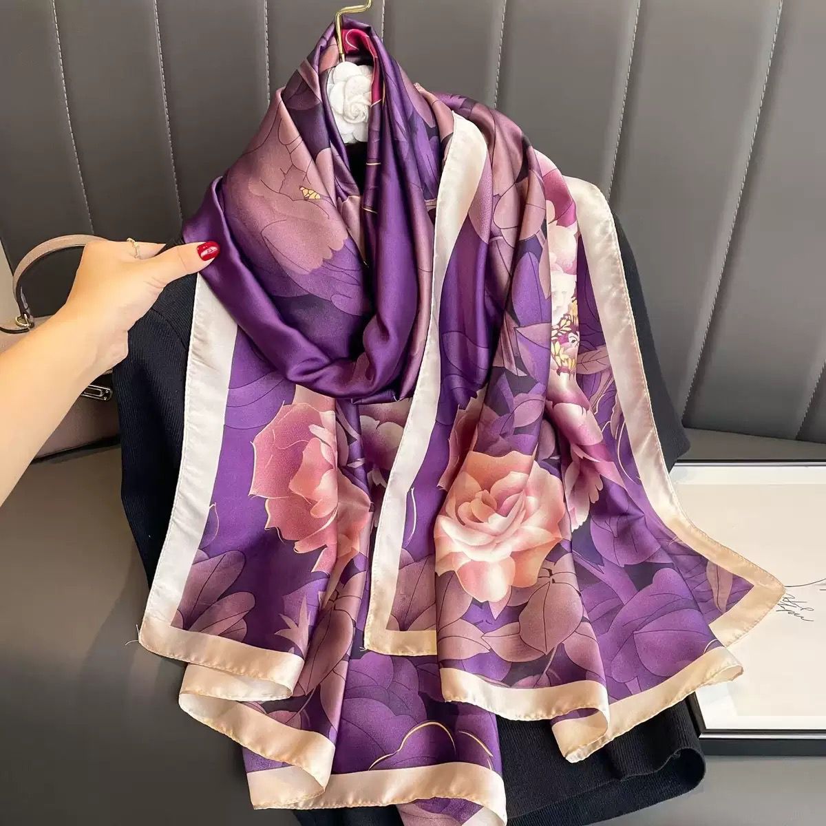 premium Luxury Satin Silk Scarf_img_12