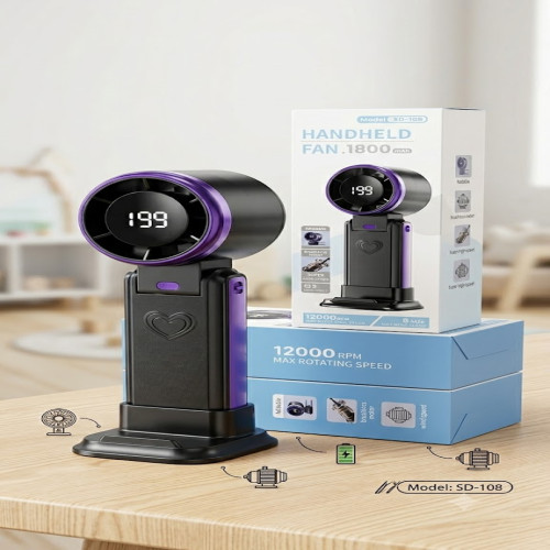 Portable Handheld Fan SD-108 – 1800mAh Rechargeable Desktop Fan _img_2