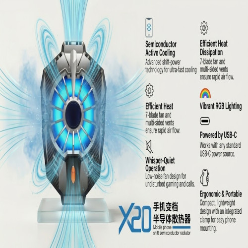 X20 Mobile Phone Semiconductor Radiator - Ultra-Fast Cooling Gaming Cooler