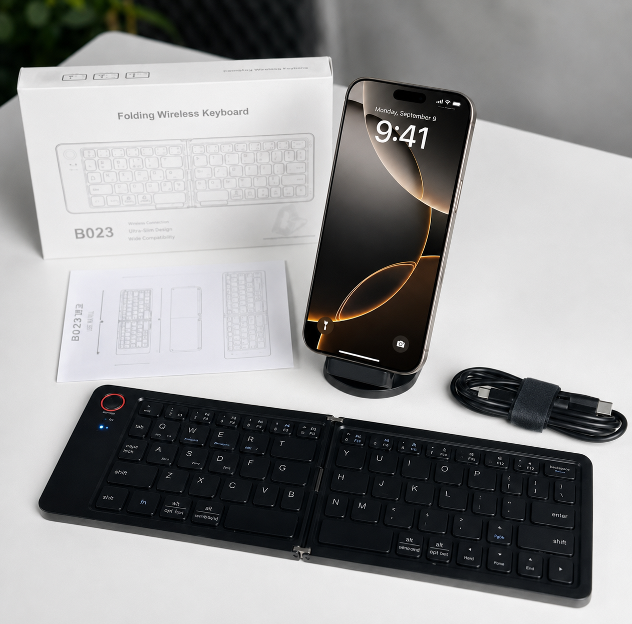 Rechargeable Folding Bluetooth Keyboard
