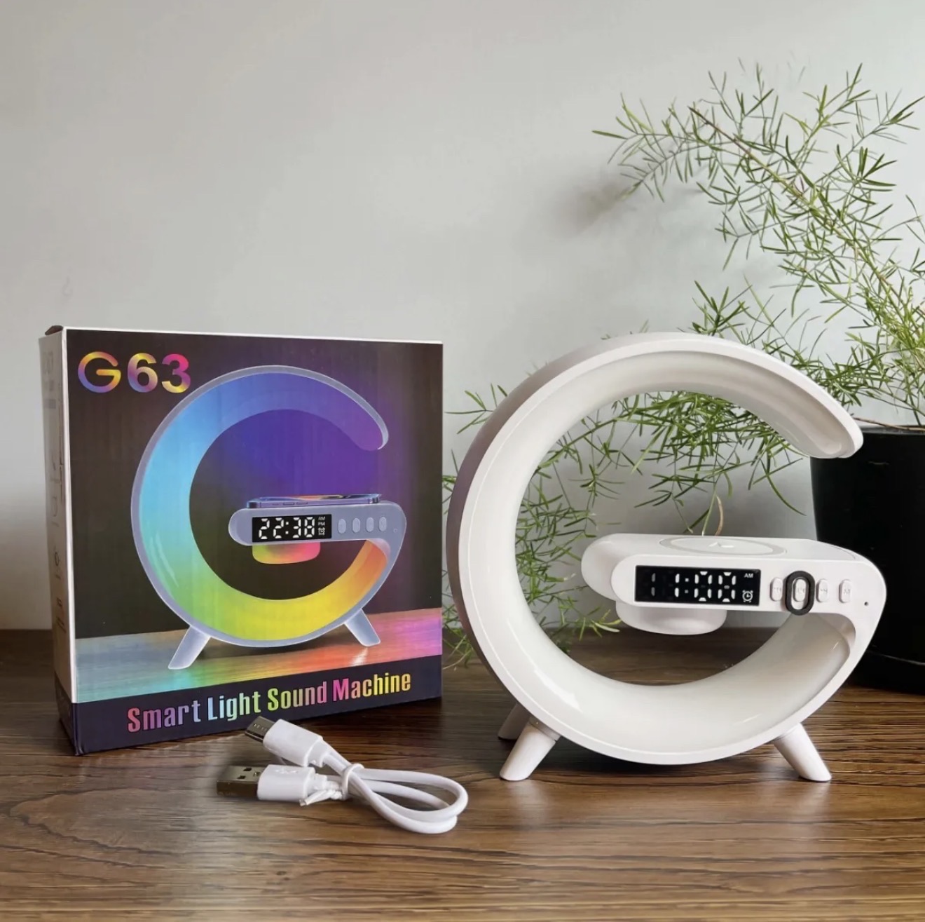 G63 Intelligent Atmosphere RGB Light Bluetooth Speaker With Wireless Charging