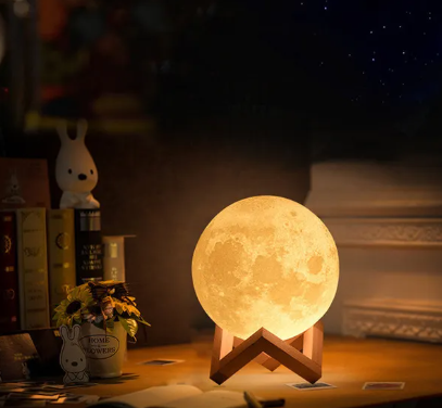 Rechargeable 3D Moon Lamp With Remote 8cm