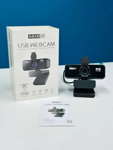 GearUP K450 Webcam- 2K 4.0MP HD USB Webcam with Privacy Cover Plug & Play USB Webcam with Built-in Mic