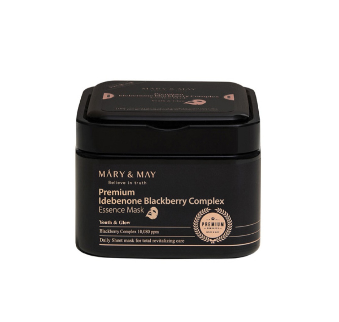 Mary & May Premium Idebenone Blackberry Complex Essence Mask (20 sheet mask)