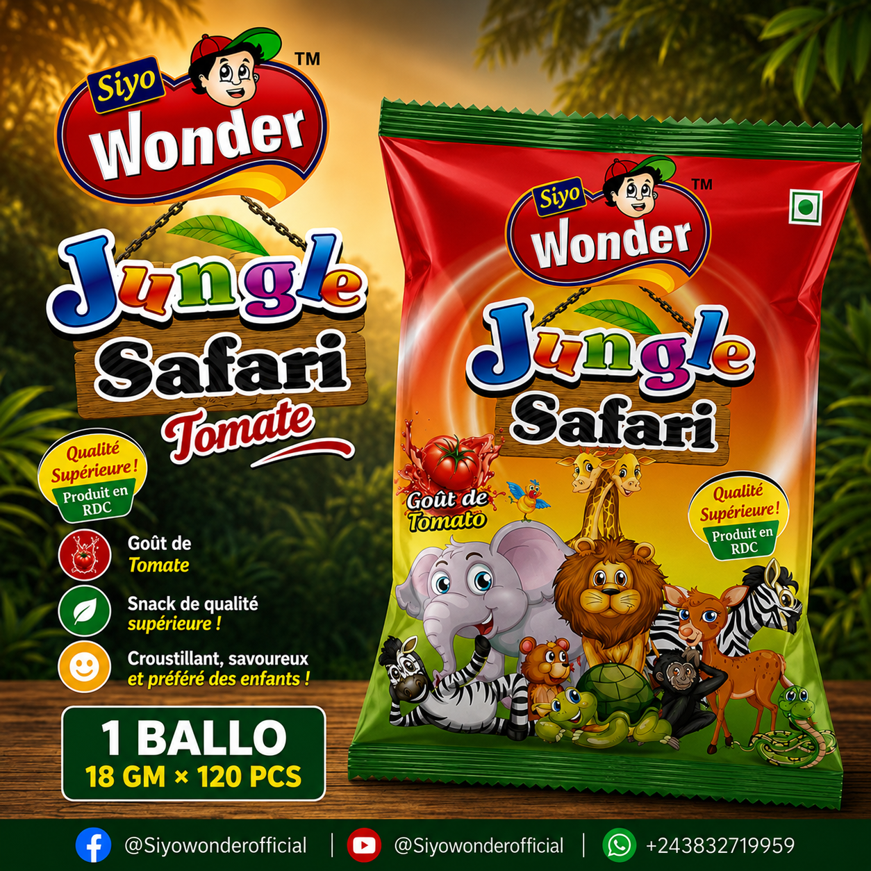 JUNGLE SAFARI TOMATE 18GM*120PCS