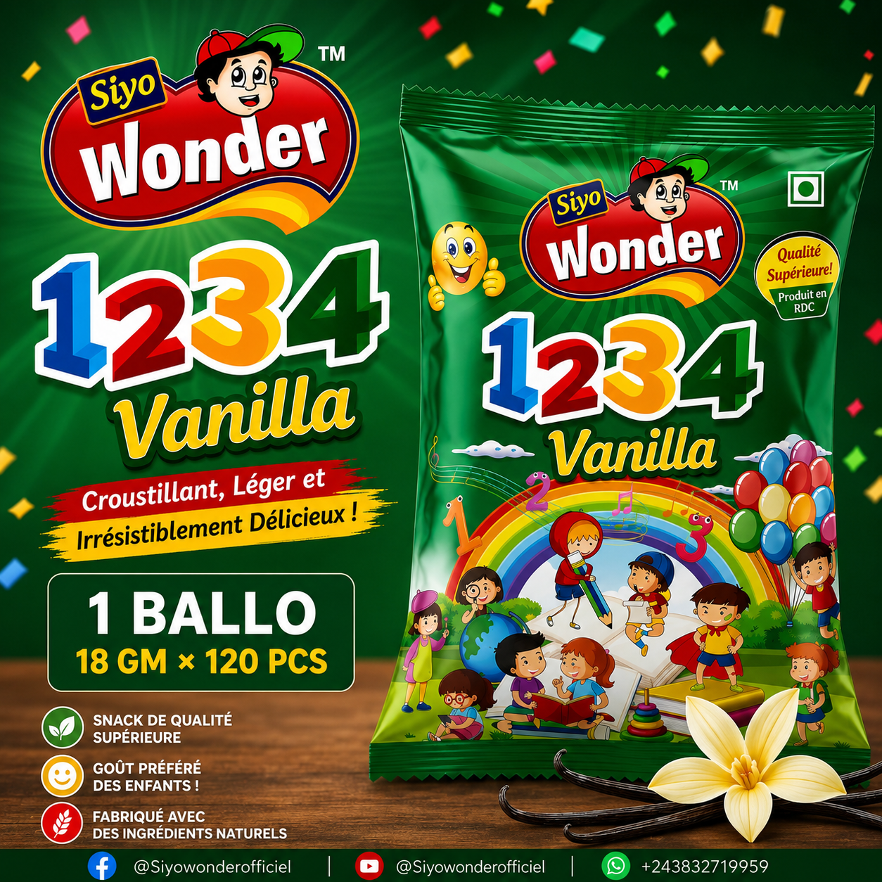 1234 VANILLE 18GM*120PCS