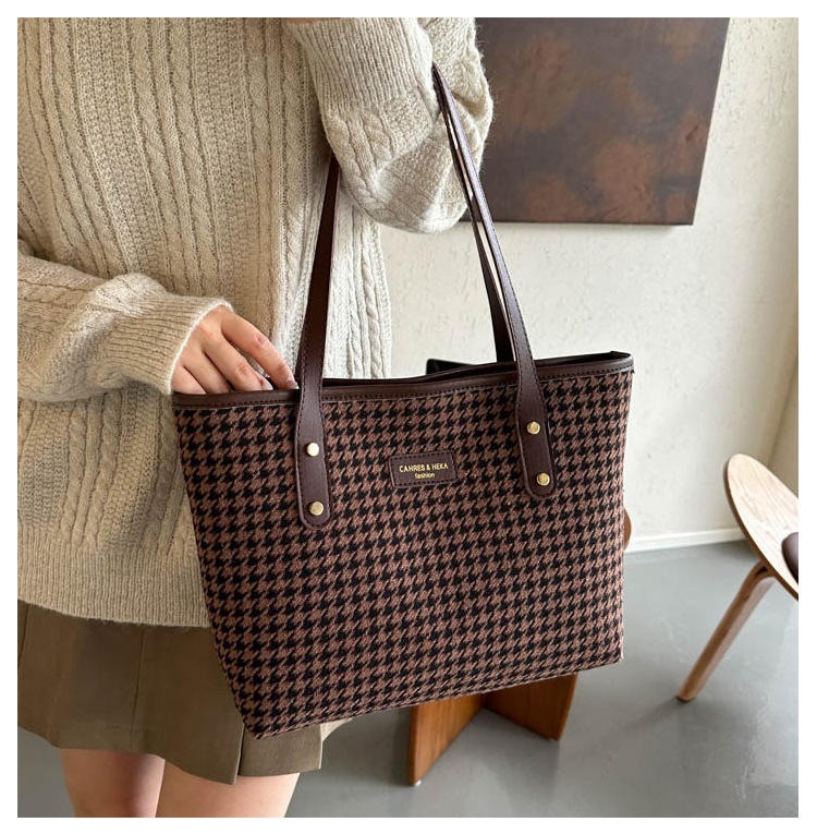 Camille Houndstooth Commuter Tote image 3
