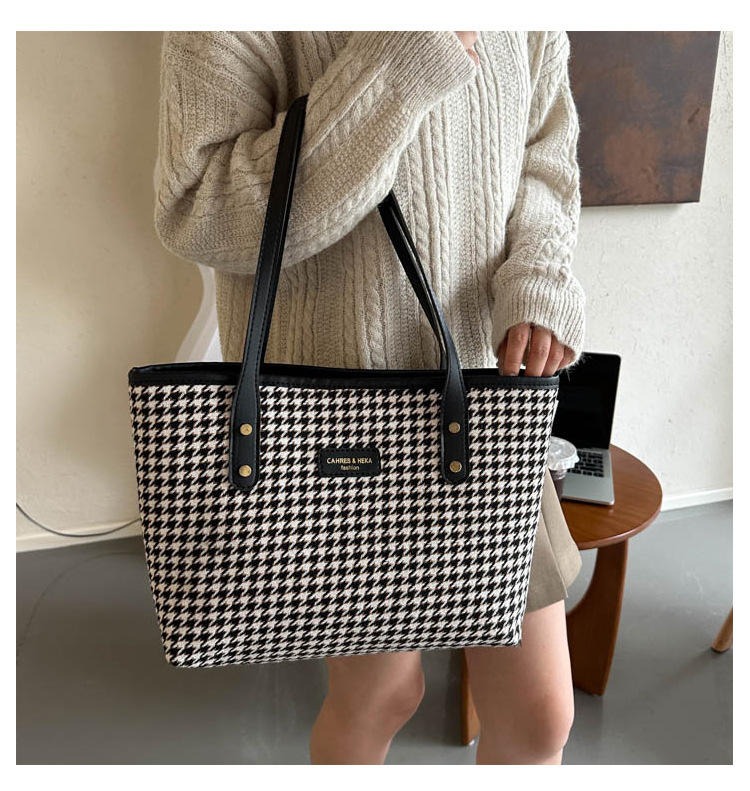 Camille Houndstooth Commuter Tote image 3