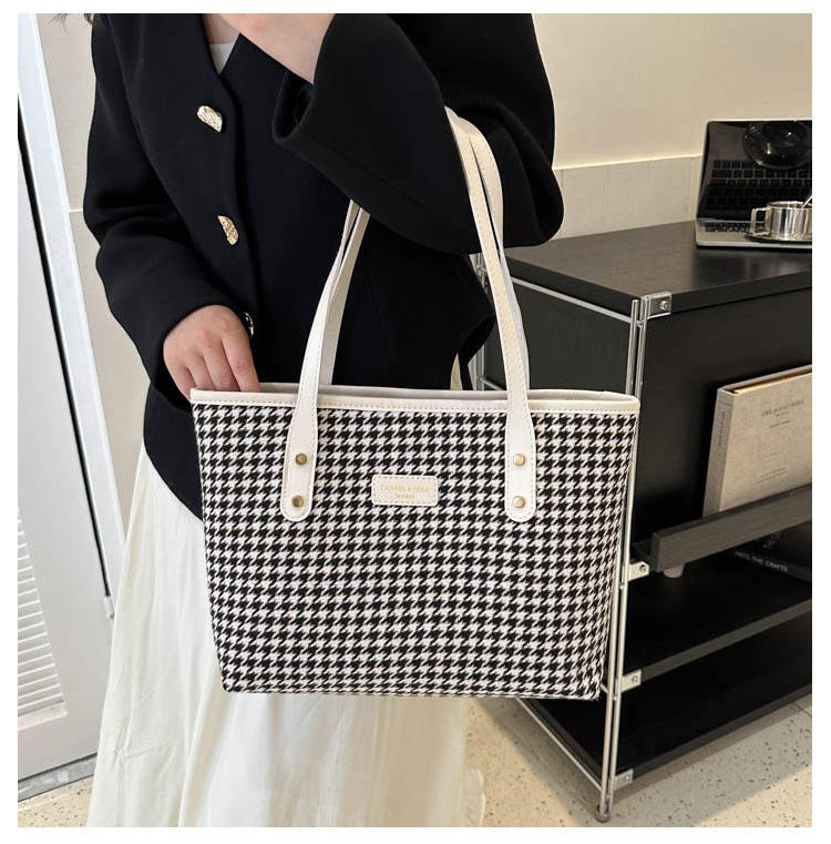 Camille Houndstooth Commuter Tote image 3