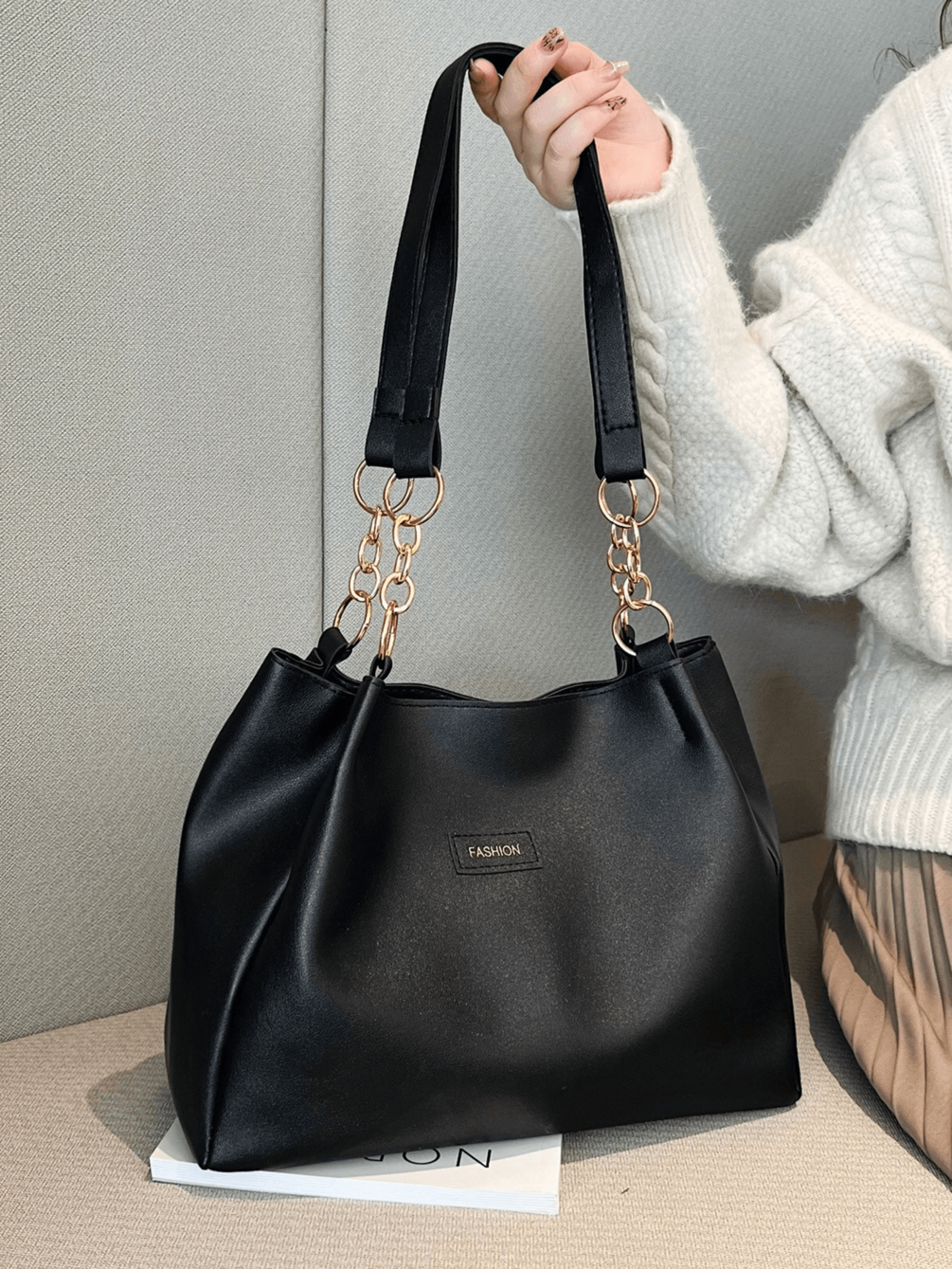Elodie Chain-Detail Shopper Tote image 3