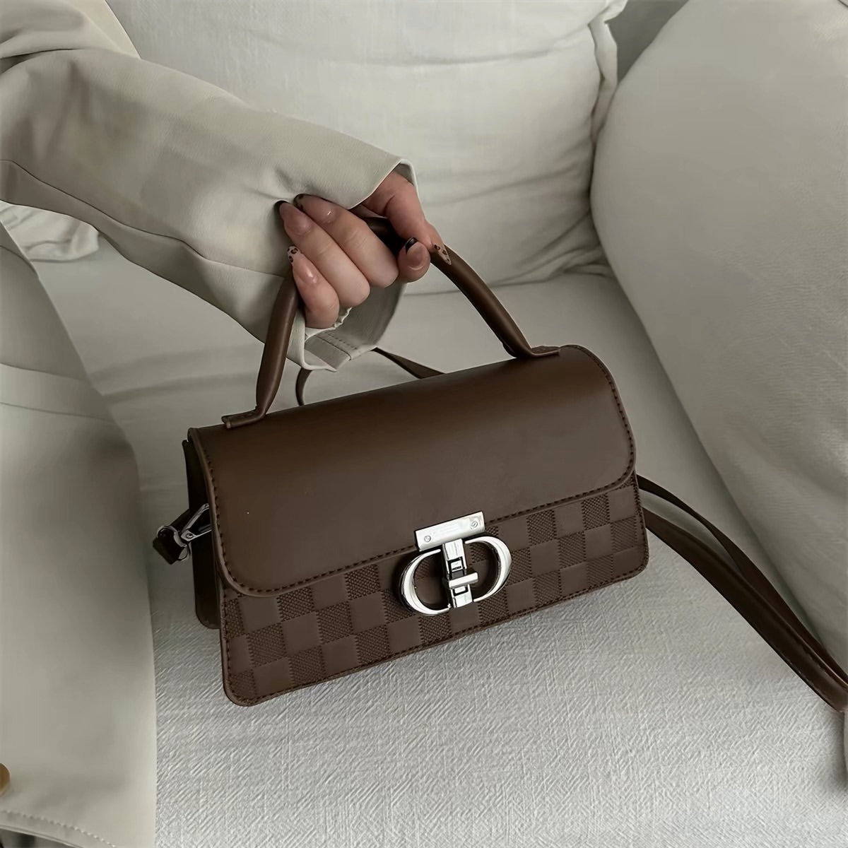 Camille Checkered Handbag image 2