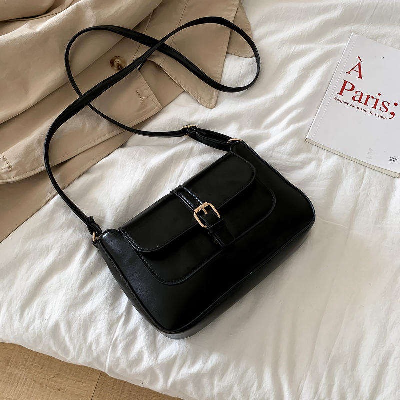 Elegant PU Leather Buckle Flap Crossbody Shoulder Bag image 2