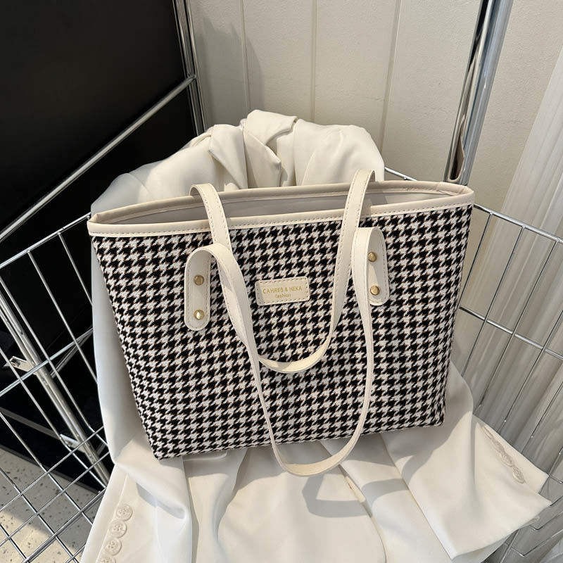 Camille Houndstooth Commuter Tote image 2