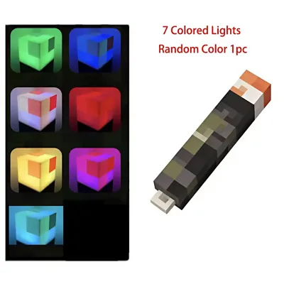 USB Rechargeable LED Light Gaming Theme Minecrafted Keychain Surrounding Torch Mini Torch Keychain Backpack Gifts_img_3