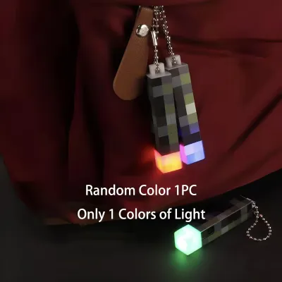 USB Rechargeable LED Light Gaming Theme Minecrafted Keychain Surrounding Torch Mini Torch Keychain Backpack Gifts_img_2