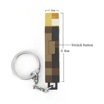 USB Rechargeable LED Light Gaming Theme Minecrafted Keychain Surrounding Torch Mini Torch Keychain Backpack Gifts_img_1