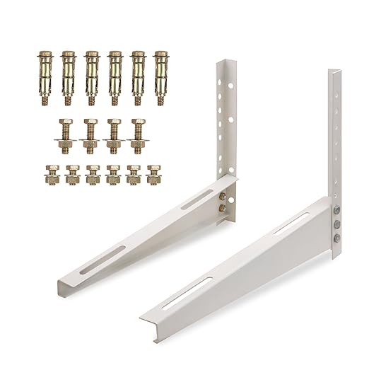 Heavy Duty AC Stand | Rust Proof Iron Air Conditioner Outdoor Unit Mounting Bracket, Supports up to 150kg Weight | Air Conditioner Stand Comes with Necessary Wall Fittings_img_0