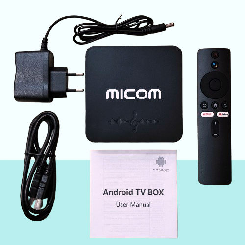MICOM Android TV Box 4K Ultra HD | 2GB RAM 16GB ROM, Dual Band WiFi 2.4G/5G, Google Voice Control Smart TV Box_img_1