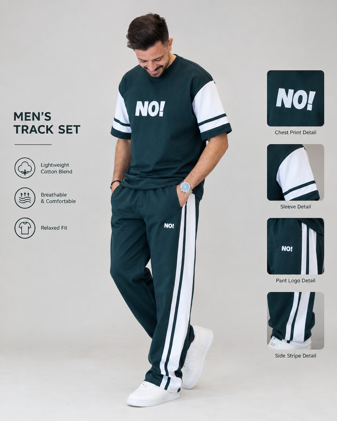 No ! Men's set - Teal with Free delivery