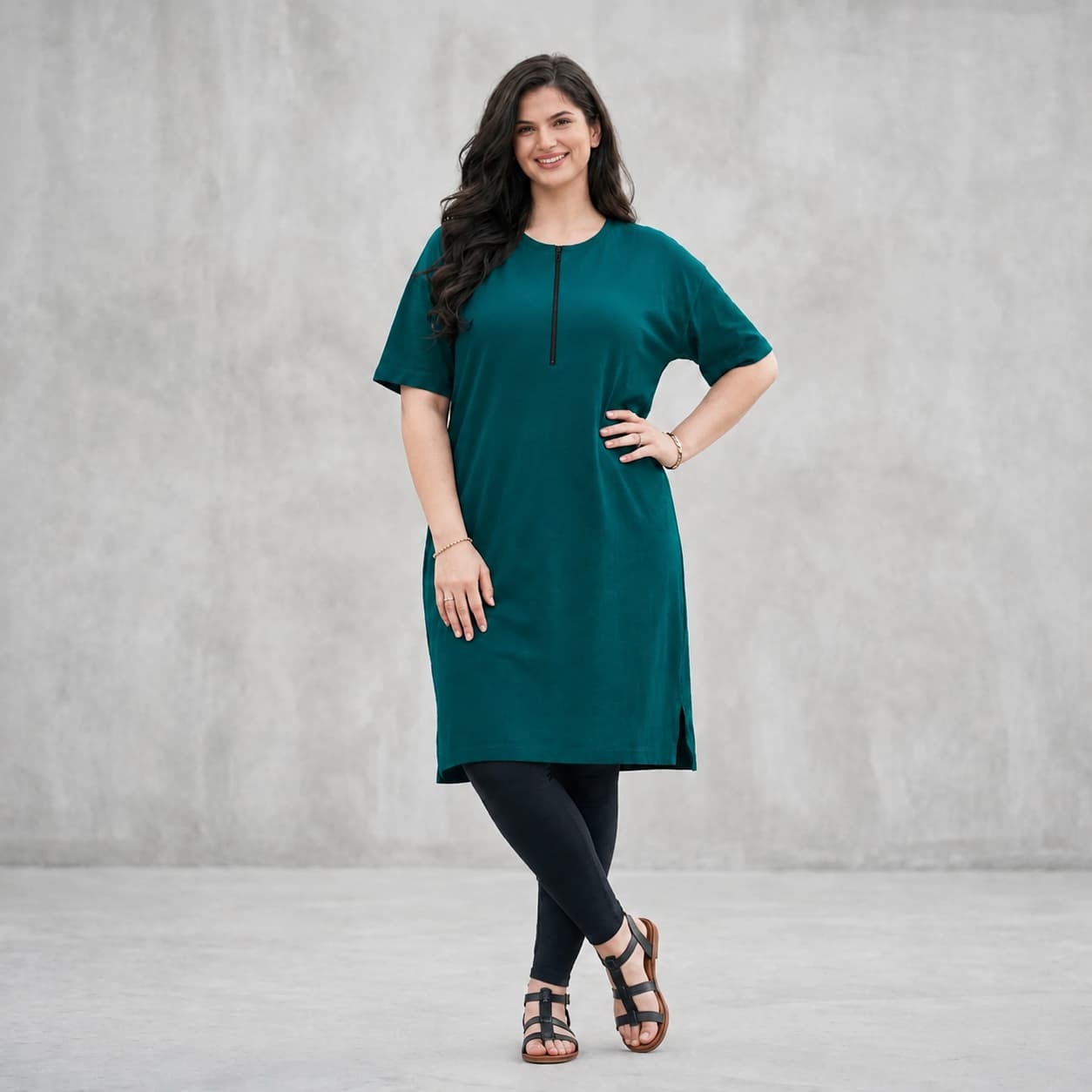 Zipper Long T shirt with Free delivery_img_3
