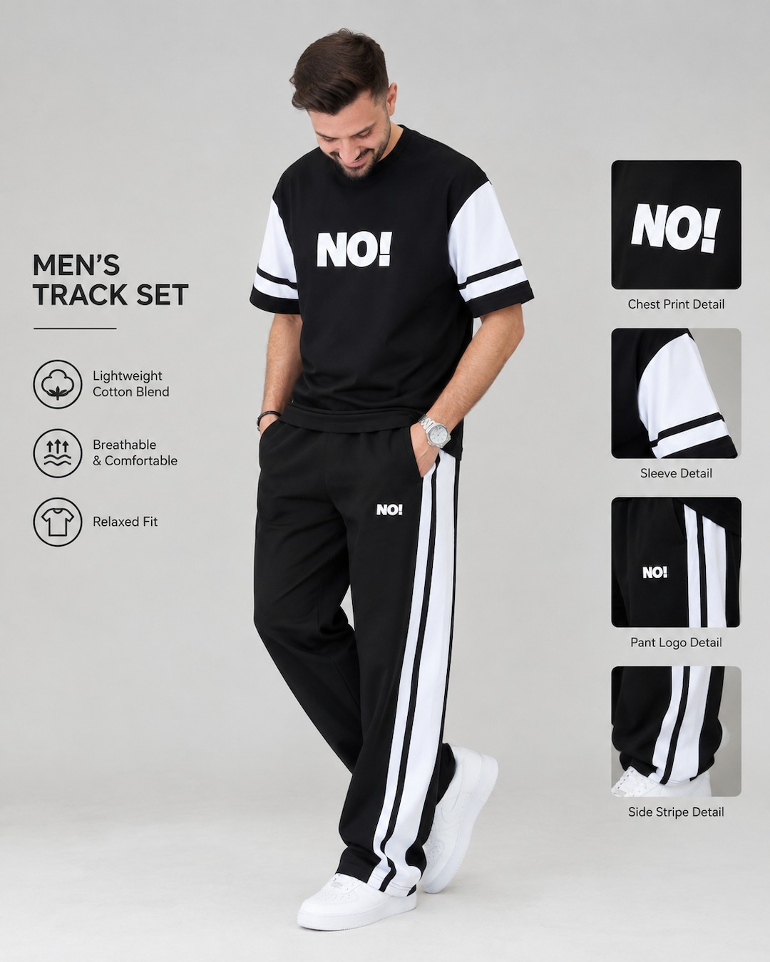 No ! Men's set - black with Free delivery