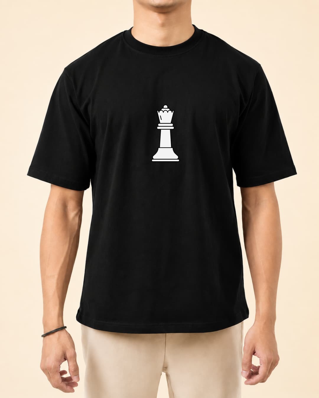 Queen chess piece drop shoulder T shirt
