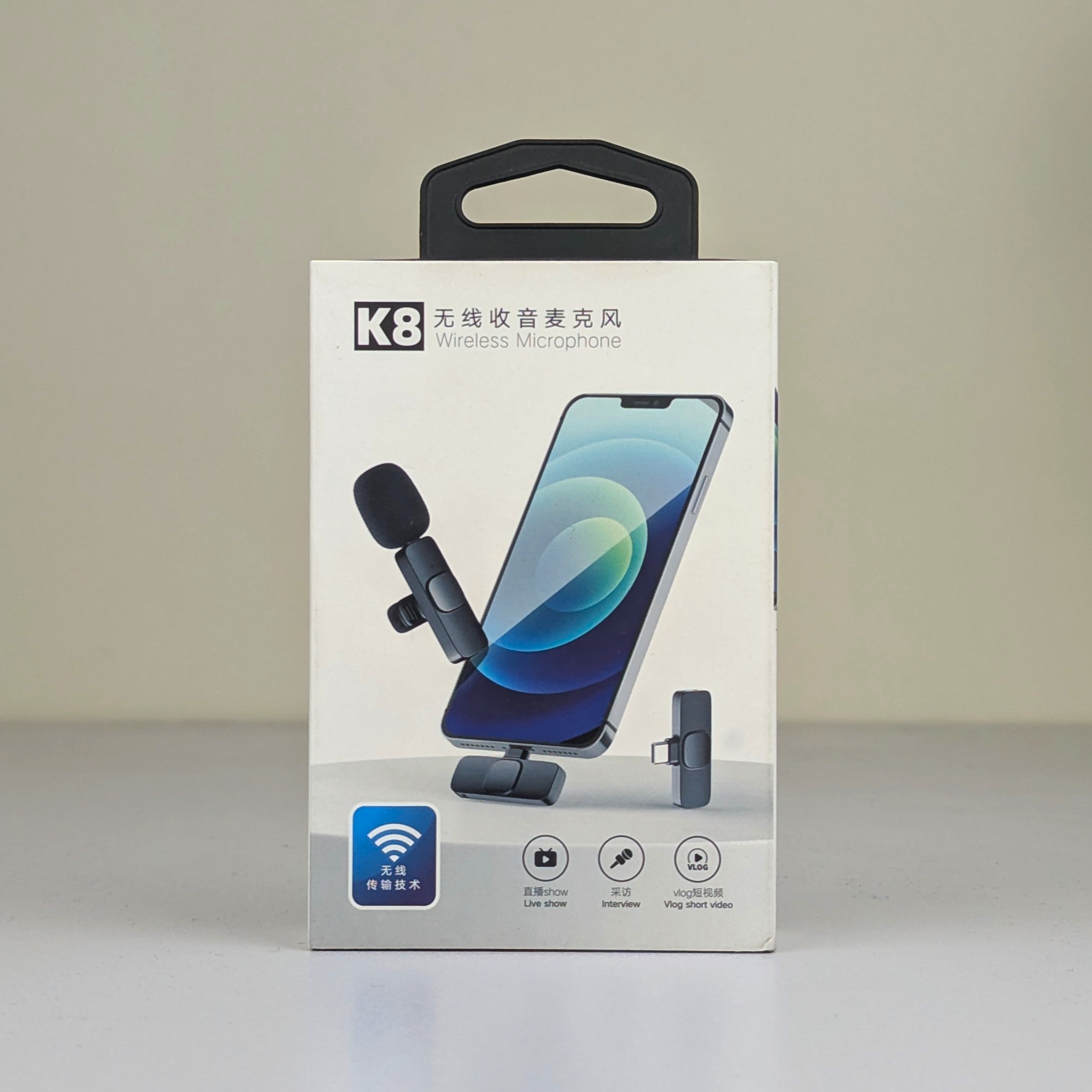 K8 Wireless Microphone for YouTube Vlogging, Video Recording Online Classes with Noise Cancellation Mic Supports Code:3558