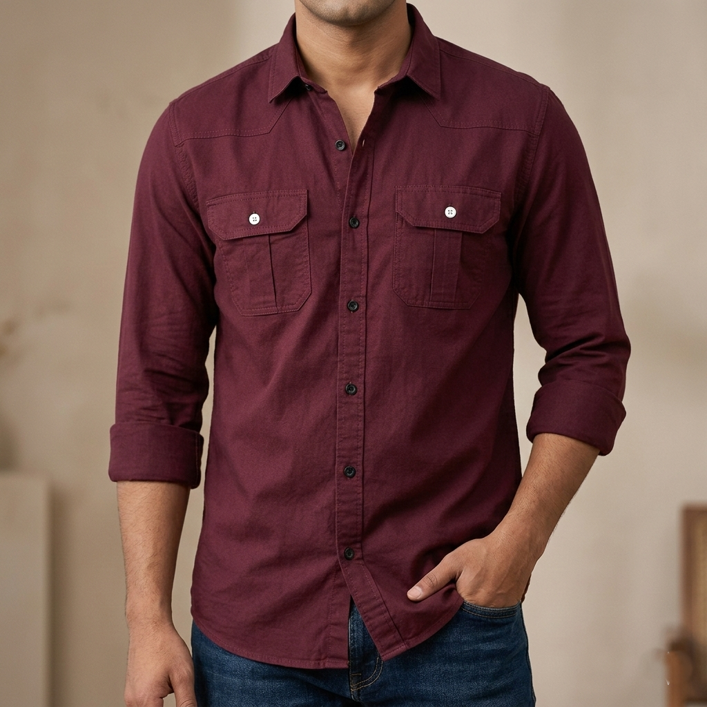 Double Pocket shirt for men(sky)Product Code: 3120