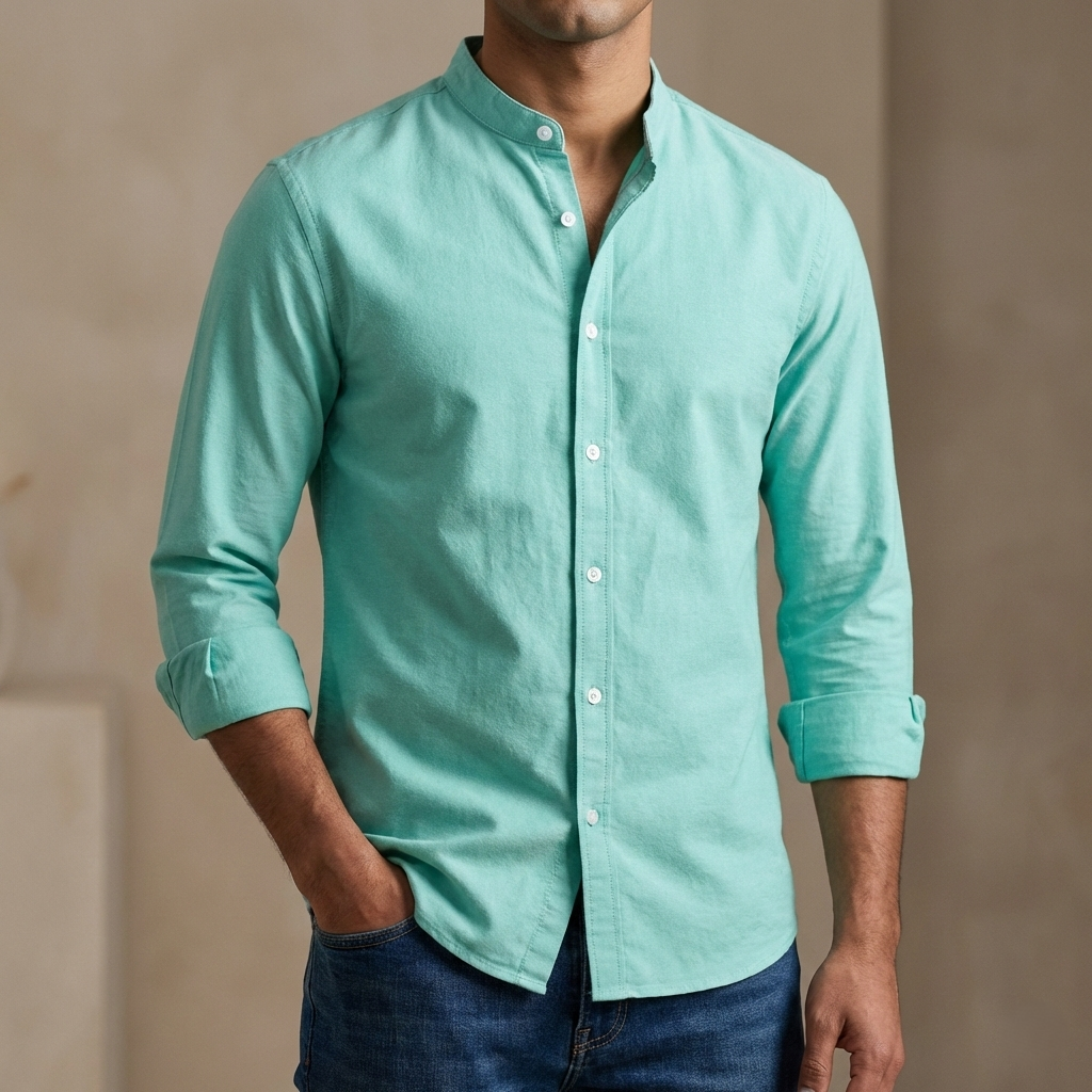 Men's Solid Colour Ban color ShirtProduct Code: 3108