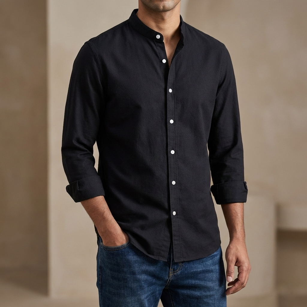 Men's Solid Colour Ban color ShirtProduct Code: 3111
