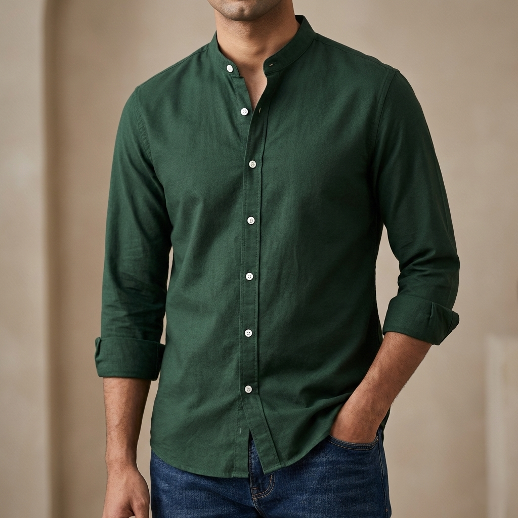 Men's Solid Colour Ban color ShirtProduct Code: 3106