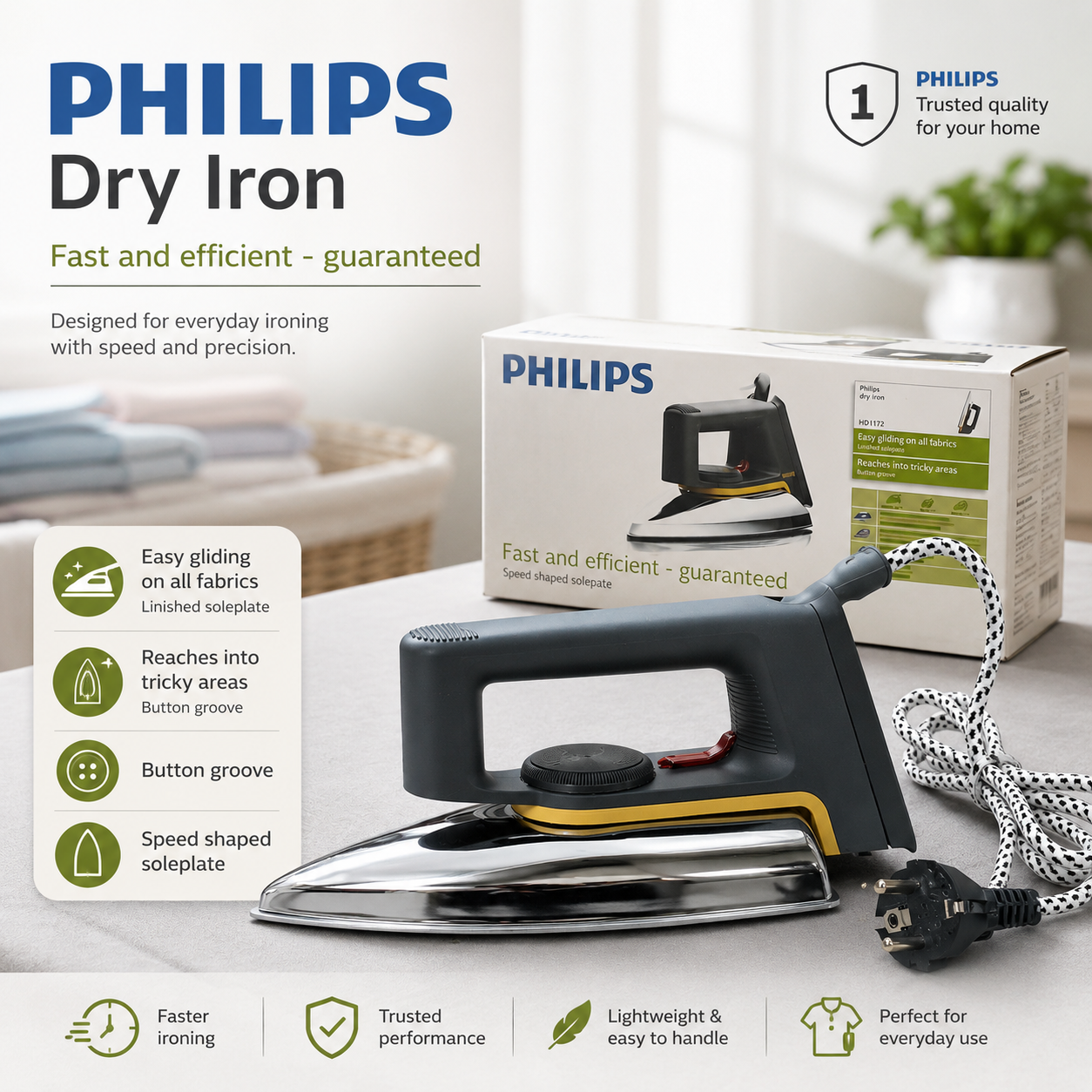 Philips HD1172 Dry Iron 1000W cod13284