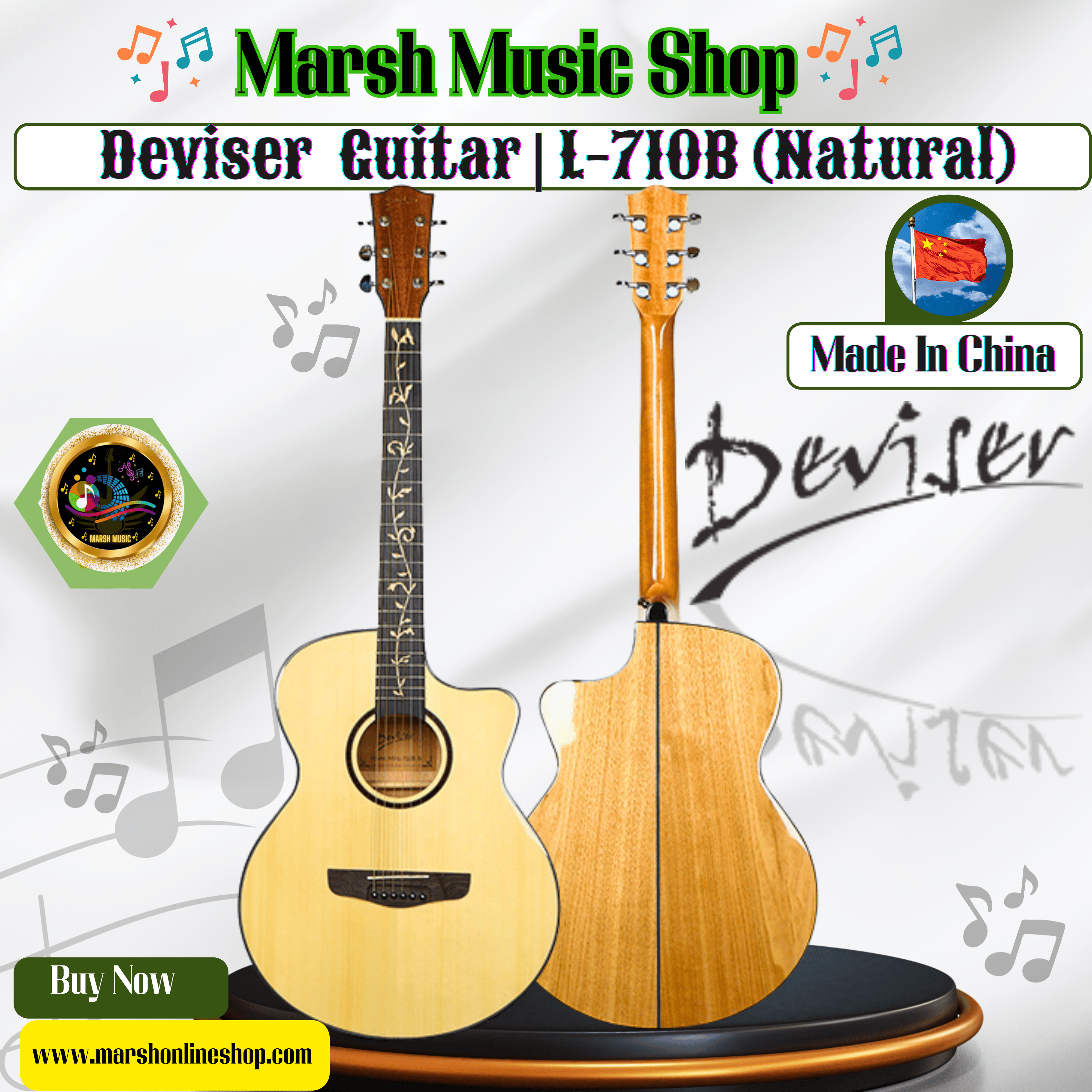 👉🔰Deviser L-710B(N)Pure Acoustic Guitar